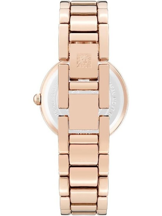 Anne Klein Women\'s Rose Gold Burgundy Analog Genuine Diamond Dial Bracelet Watch main image 4